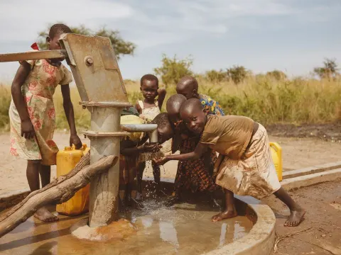 The rehabilitated borehole, back in service after years of disrepair.